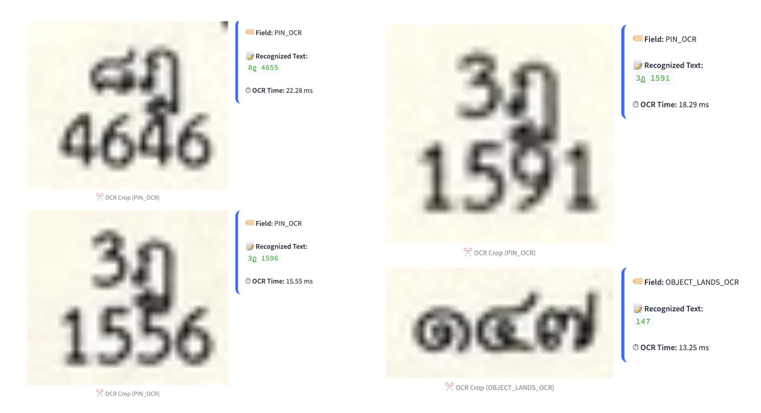 CHULA-OCR result, sample set 01