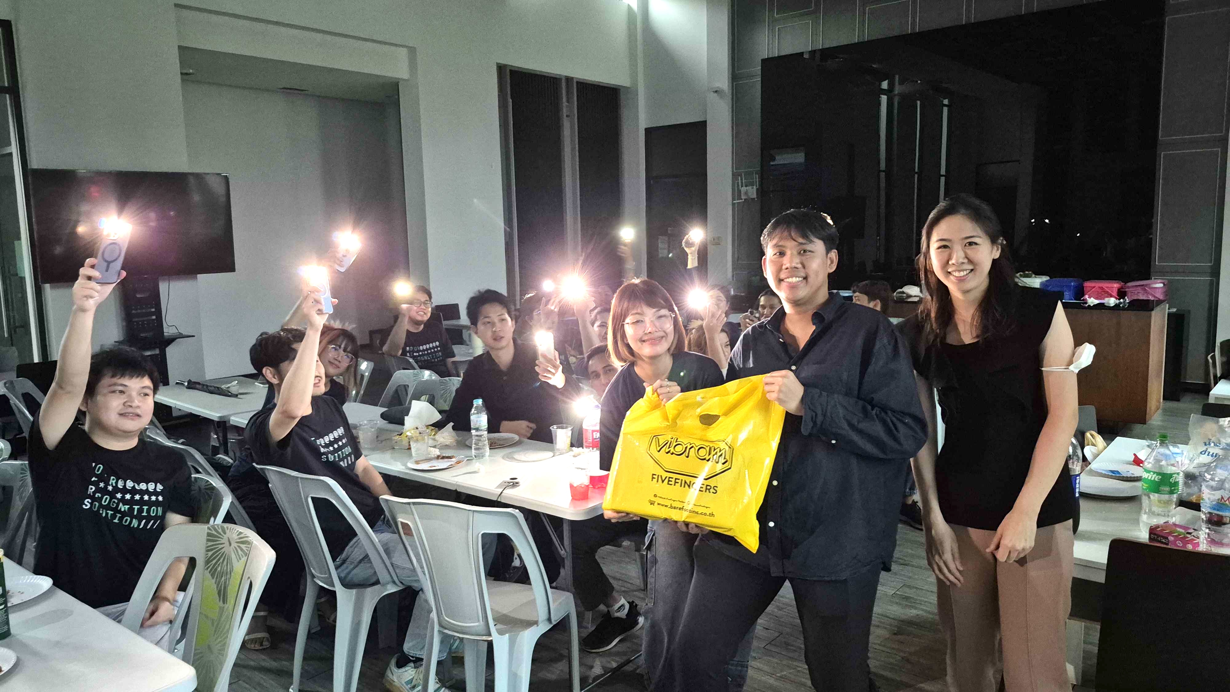 Last day at MARSAIL — the team lighting up phone flashlights