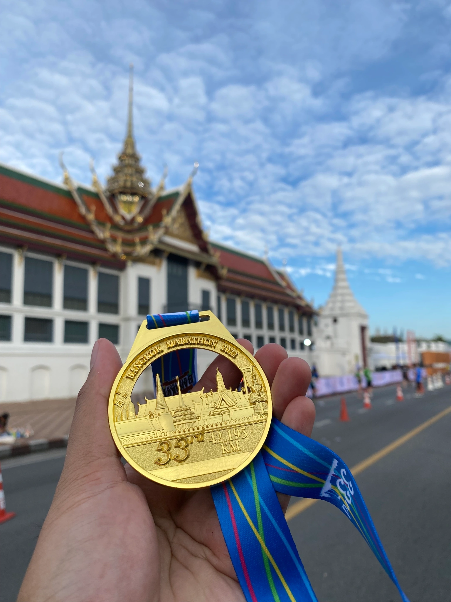 Finisher medal from the Bangkok Marathon 2022