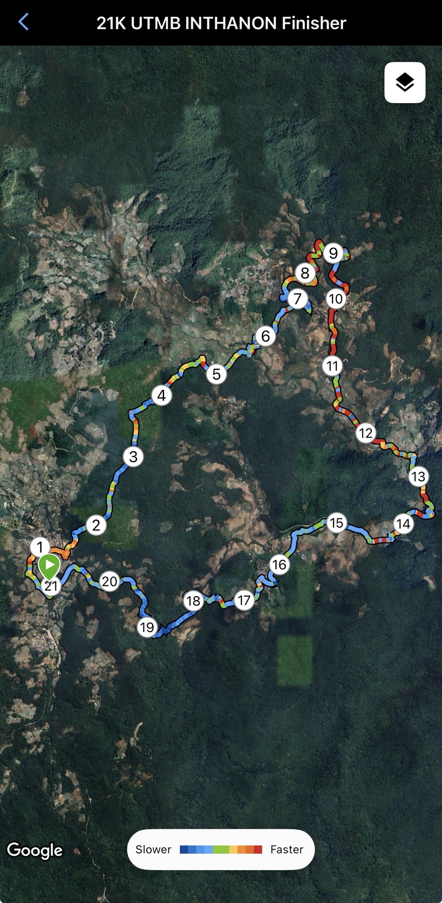 UTMB 20K satellite route map