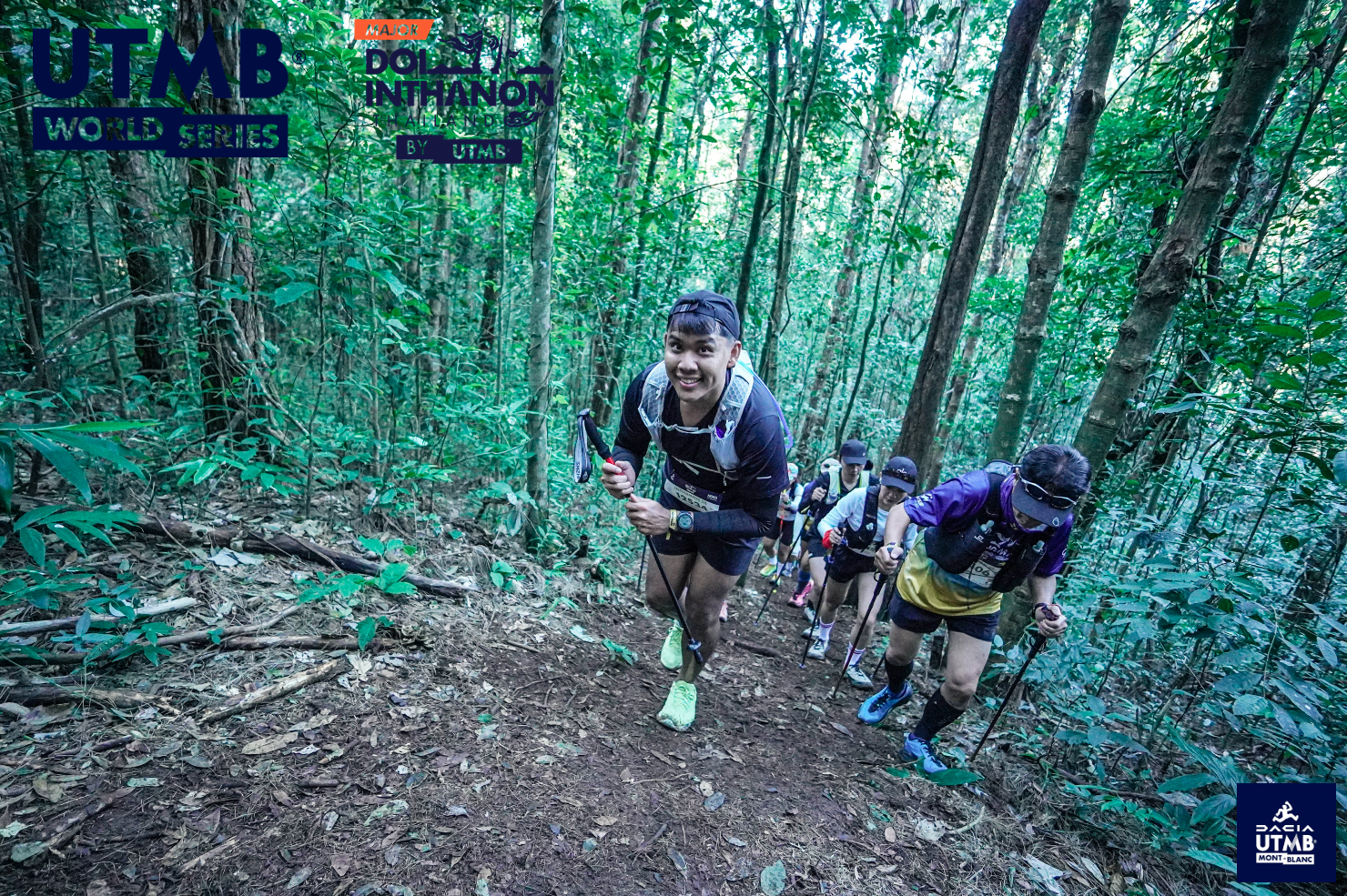 Kao running uphill to B1 checkpoint