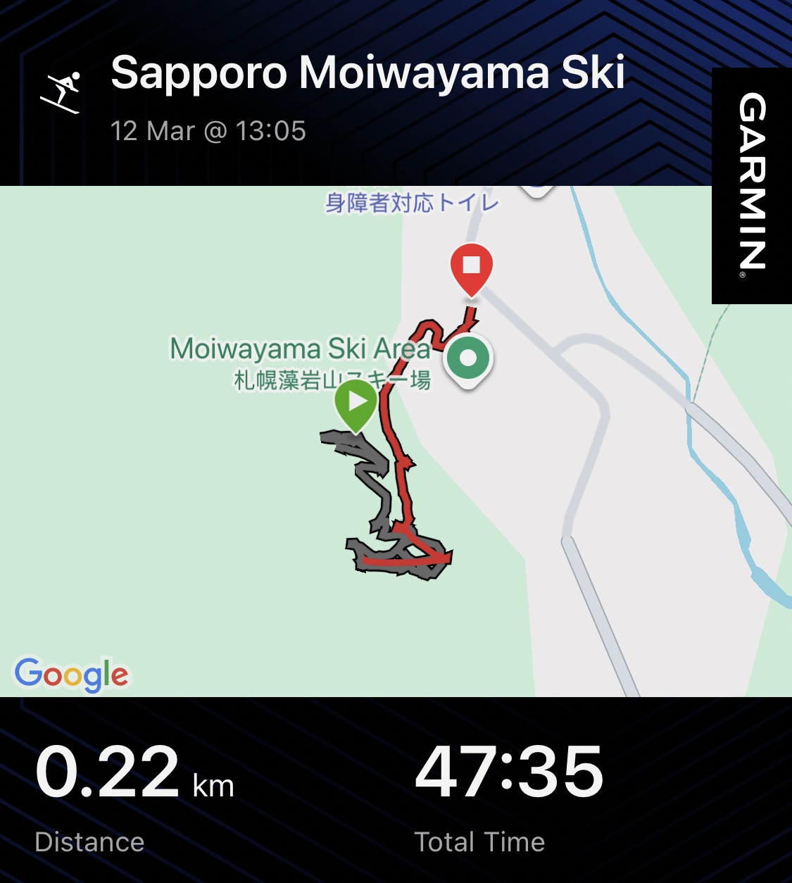 Garmin satellite map ski track