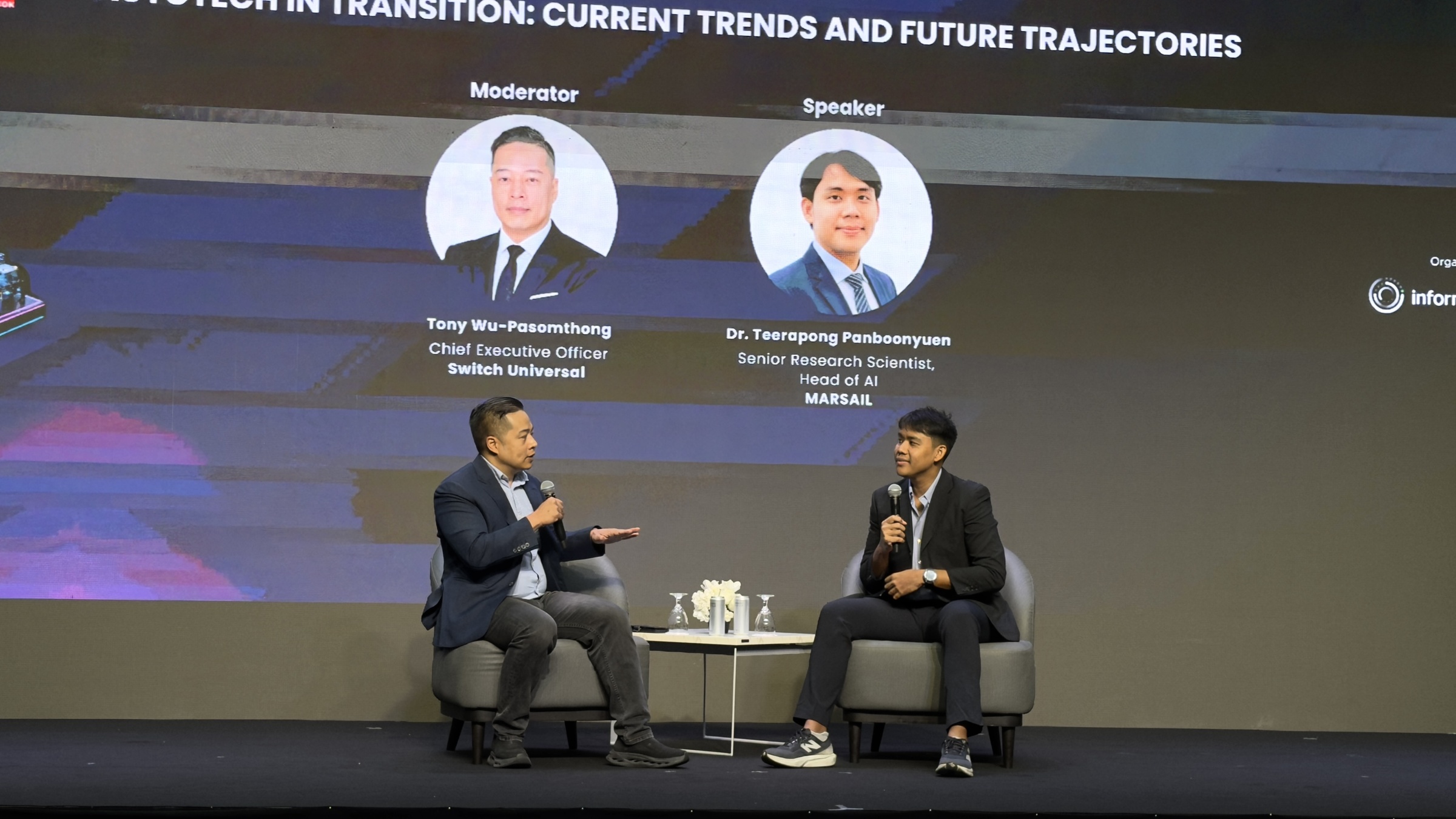 Discussing automotive AI trends on stage