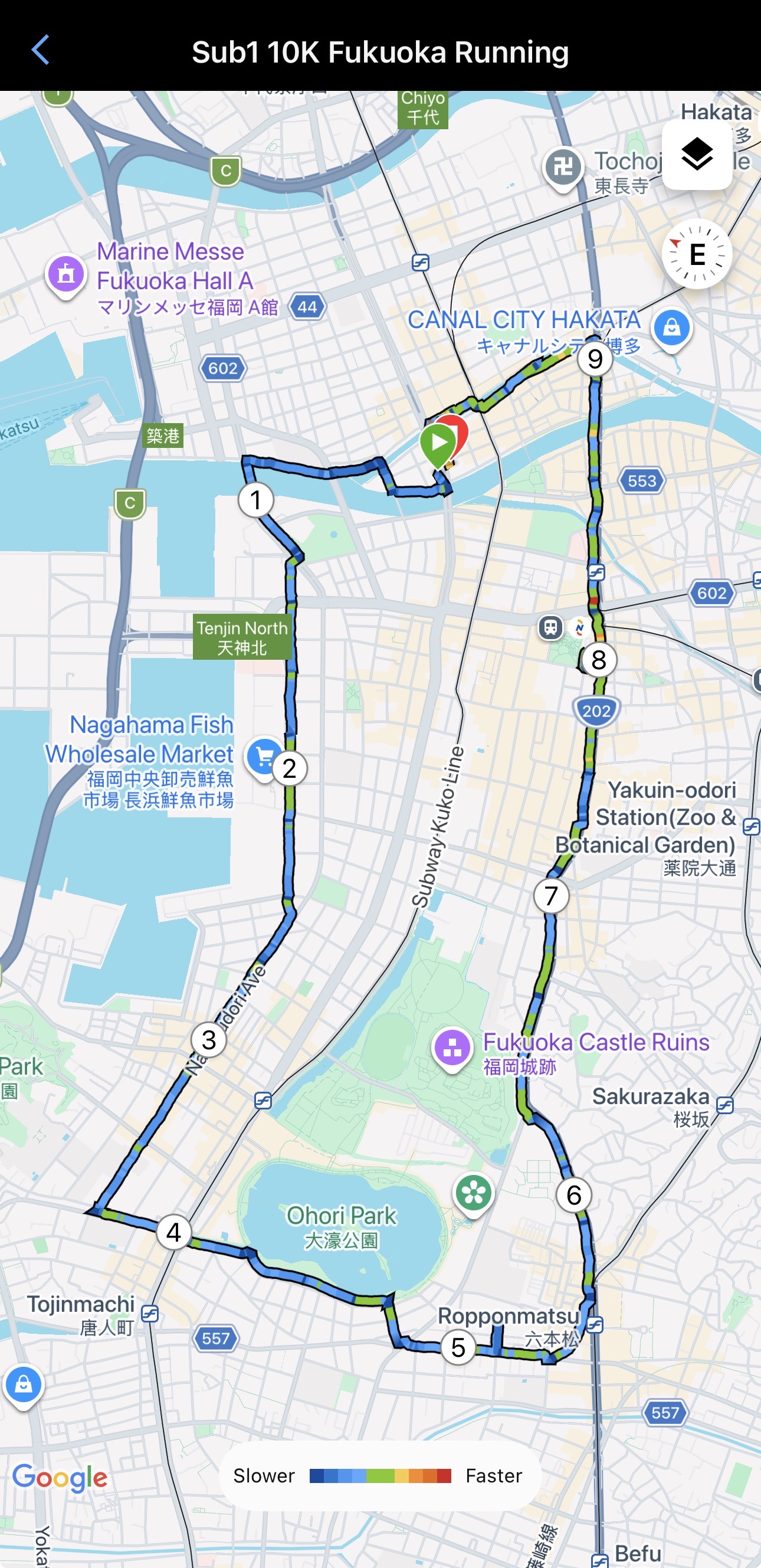 Google Map Running Route