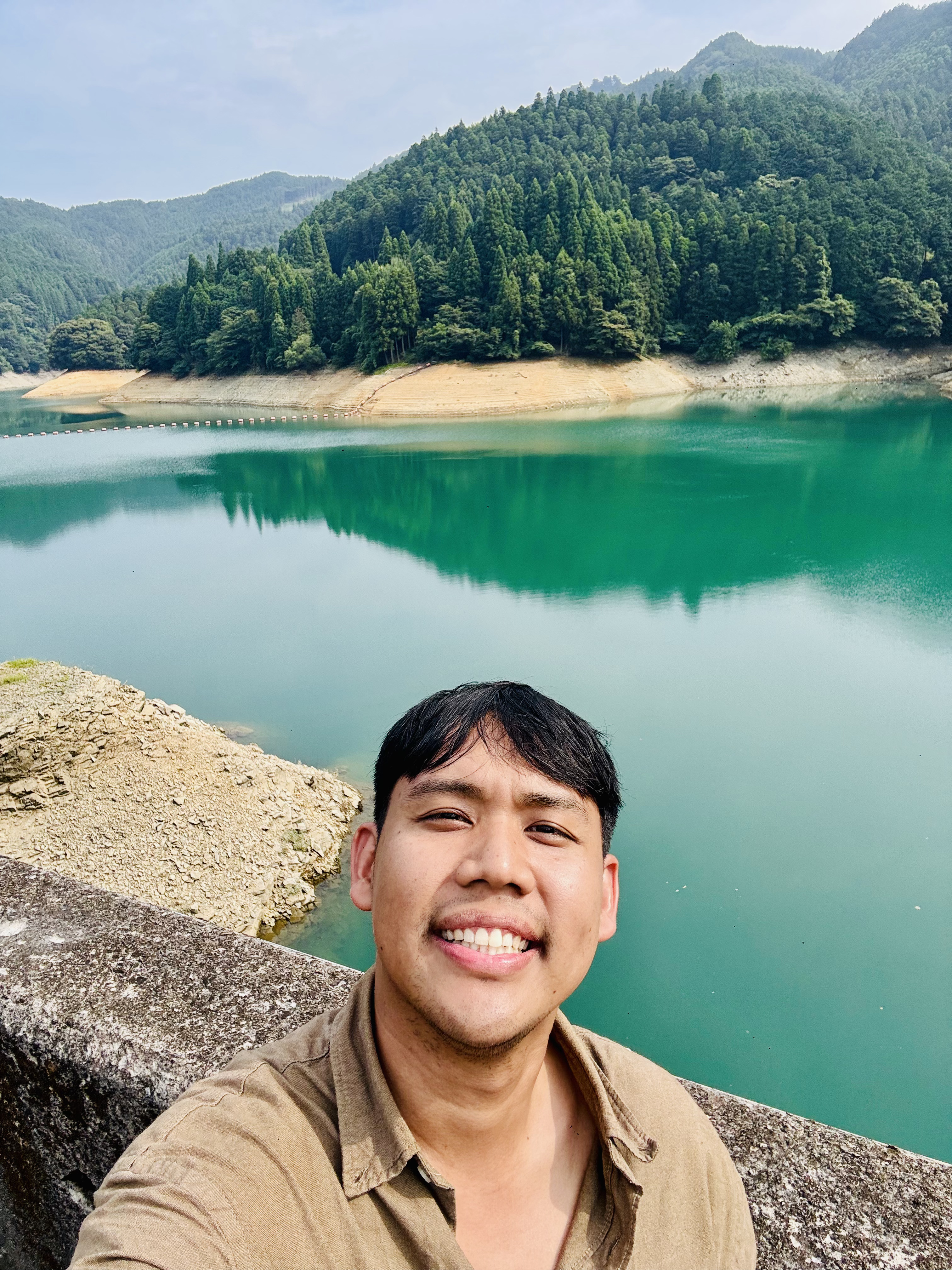 Selfie at Egawa Dam reservoir