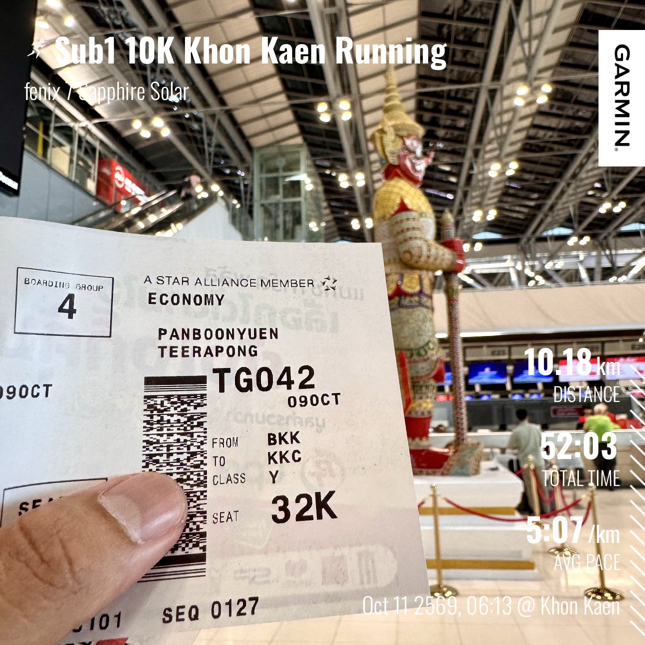 Boarding pass at Suvarnabhumi